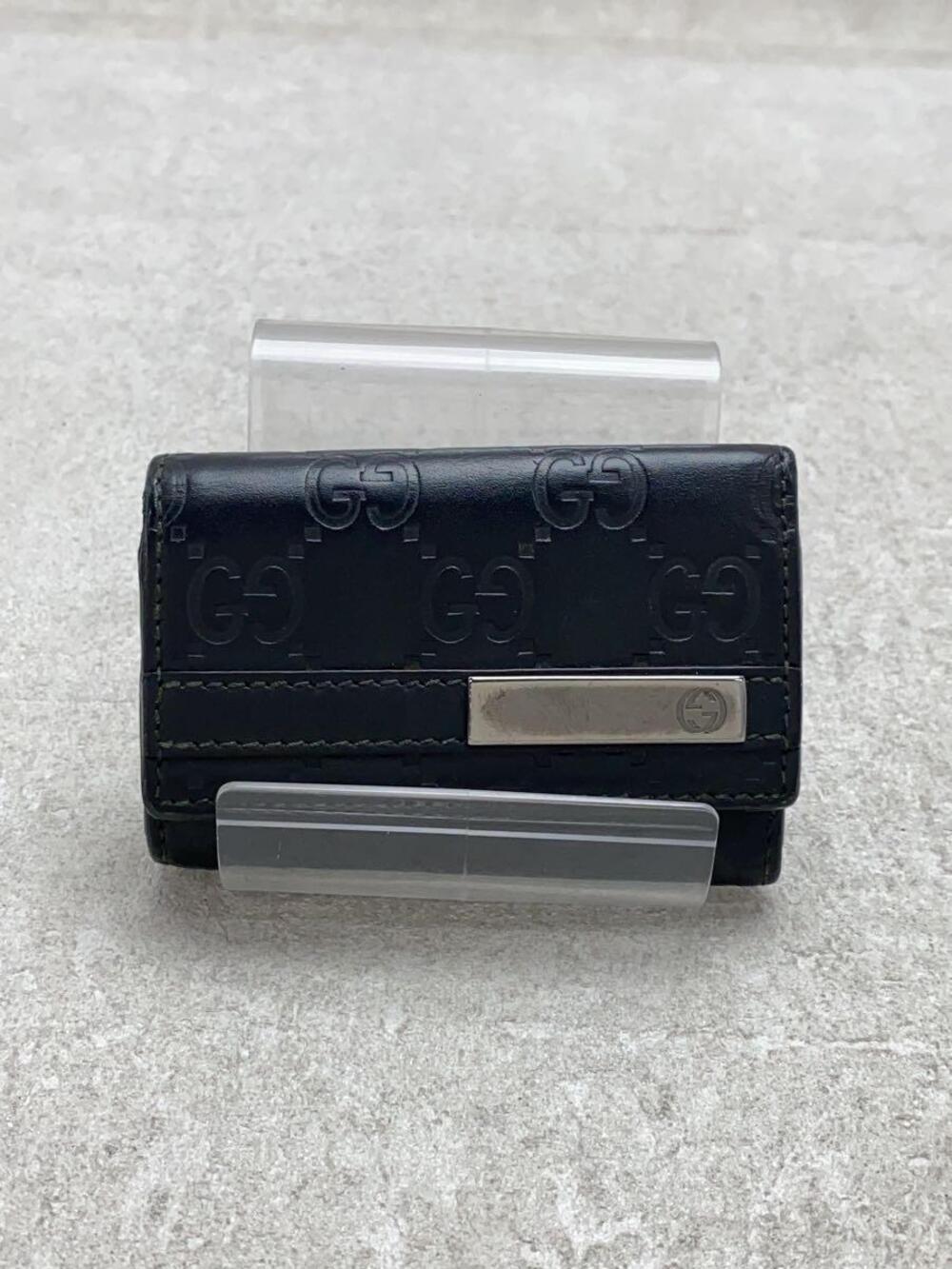 Gucci Key Case Wallet Leather Black All over